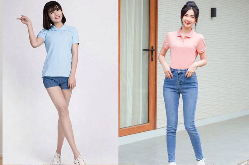 Phối áo polo với quần jean