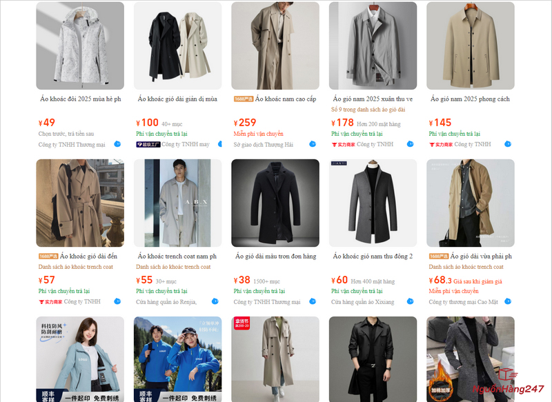 Link shop áo măng tô nam nội địa Trung Quốc uy tín nên nhập