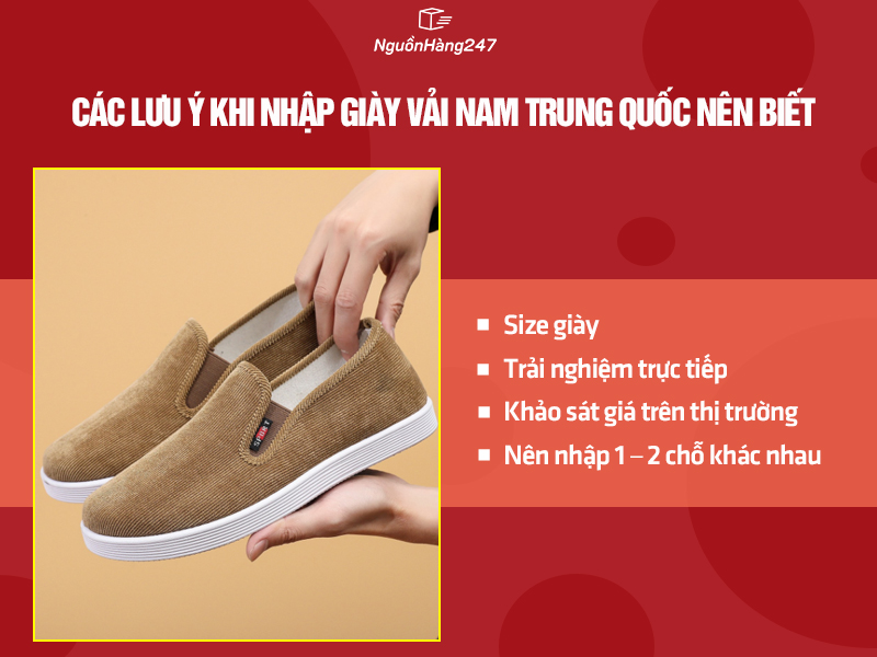 Các lưu ý khi nhập giày vải nam giá rẻ Trung Quốc nên biết
