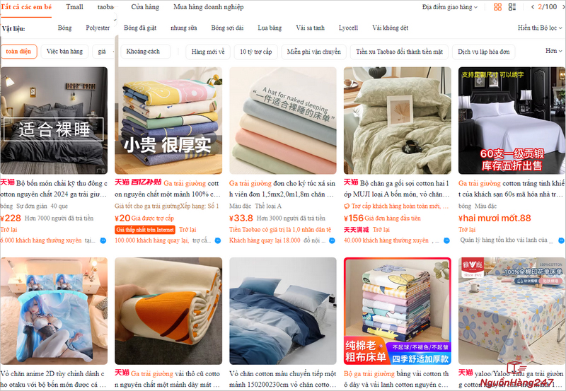 Nhập hàng drap giường Trung Quốc ở đâu giá tận xưởng?