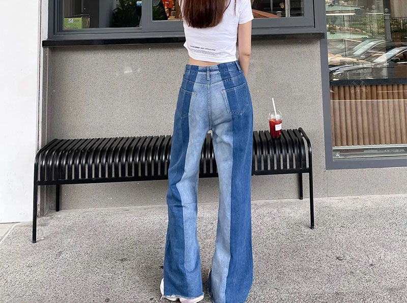 Mẫu quần jean phối màu