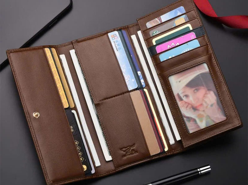 Ví nam dài gập 3 mặt