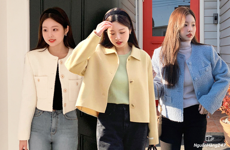 Áo dạ công sở dáng ngắn