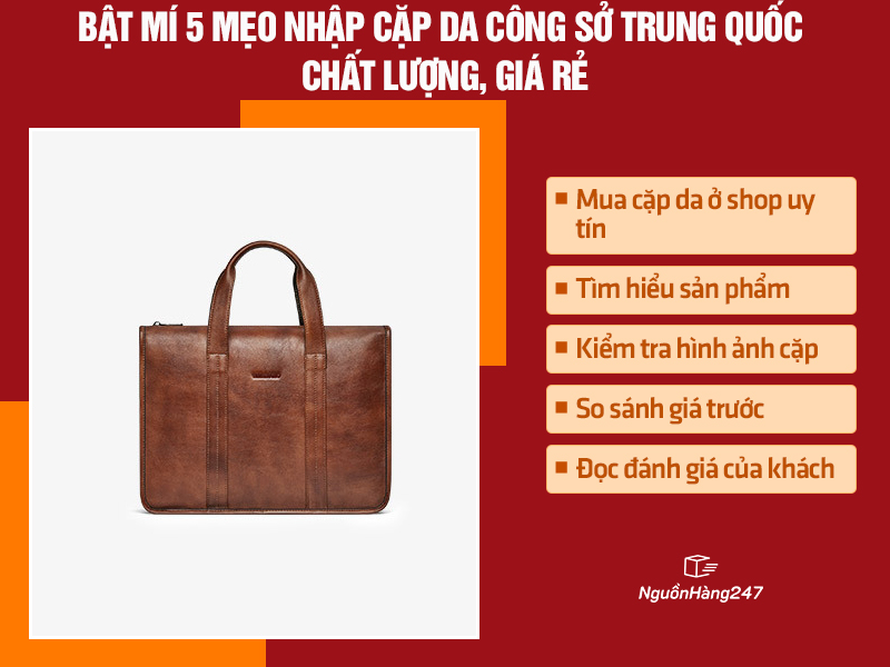 Bật mí 5 mẹo nhập cặp da công sở từ Trung Quốc chất lượng, giá rẻ