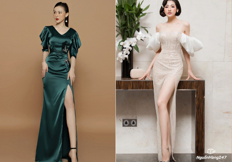 Váy dạ hội tay bồng