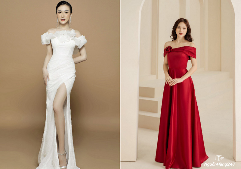 Váy dạ hội trễ vai