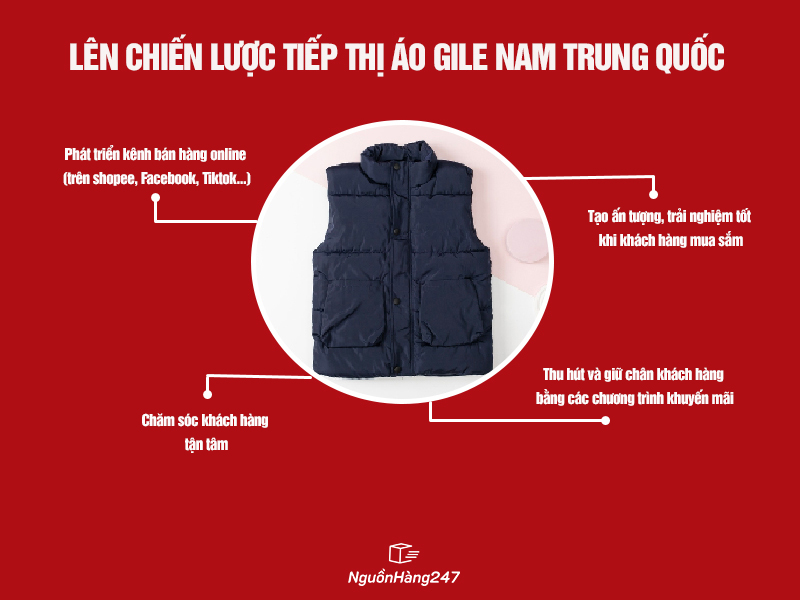Lên chiến lược tiếp thị áo gile nam giá rẻ Trung Quốc