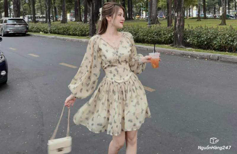 Đầm voan dáng ngắn