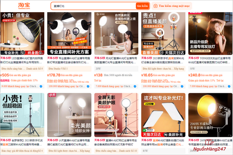 Gợi ý nguồn nhập phụ kiện livestream nội địa Trung Quốc giá rẻ nhất