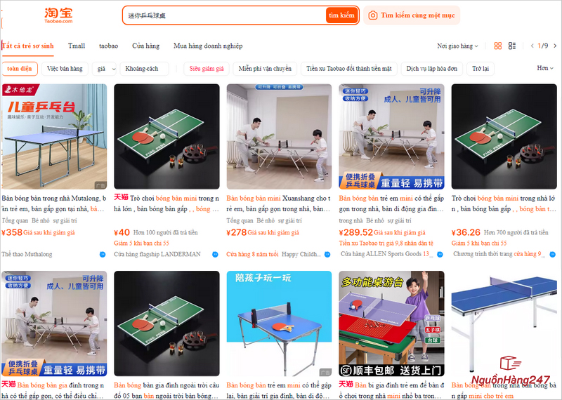 Link shop order bàn bóng bàn mini giá rẻ Trung Quốc uy tín trên 1688, Taobao, Tmall
