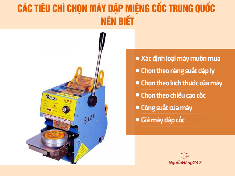 Các tiêu chí chọn máy dập miệng cốc Trung Quốc nên biết