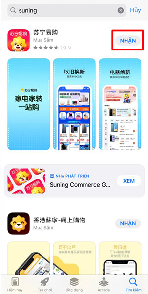 Tải ứng dụng Suning về điện thoại