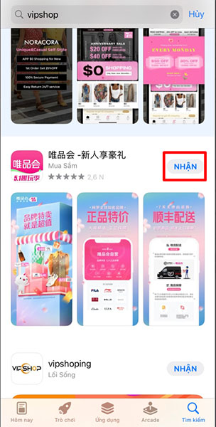 Tải ứng dụng VIP về điện thoại