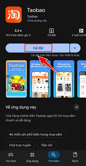 Tải và cài đặt app Taobao