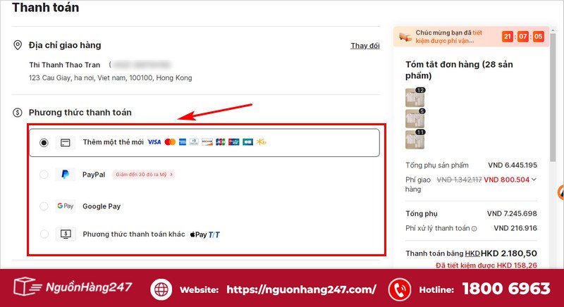 Chọn cách thanh toán phù hợp