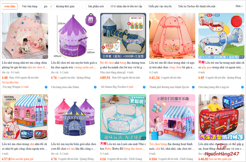 Các shop order lều bóng Trung Quốc giá rẻ, uy tín trên sàn TMĐT