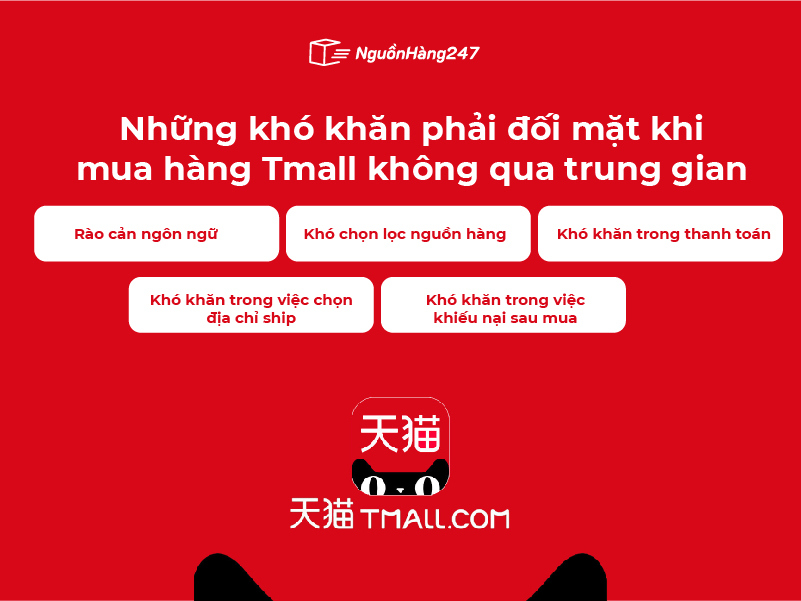 Những khó khăn phải đối mặt khi mua hàng Tmall không qua trung gian