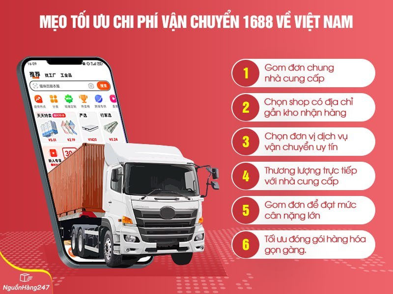 MẸO tối ưu chi phí vận chuyển 1688 về Việt Nam