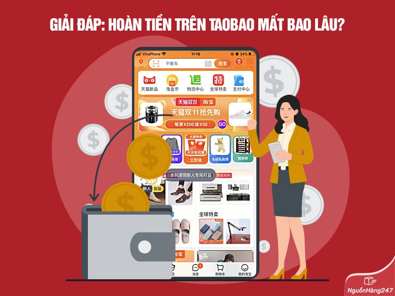 Hoàn tiền trên Taobao mất bao lâu?
