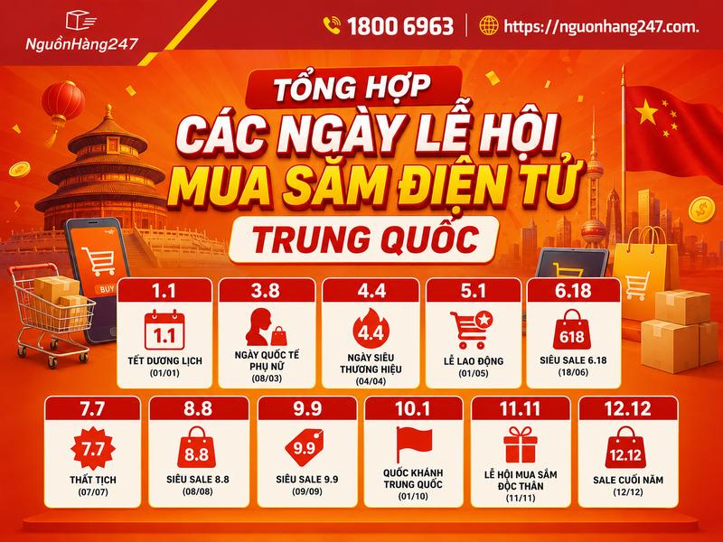 Danh sách các ngày lễ hội mua sắm điện tử Trung Quốc