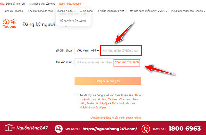 Điền số điện thoại