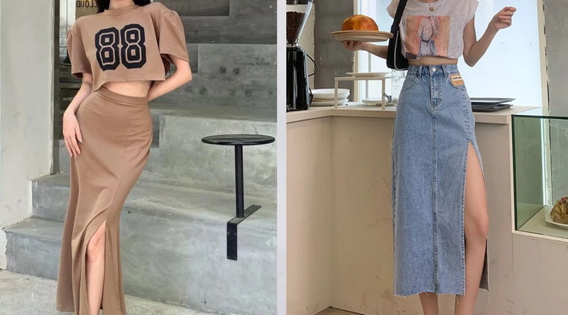 Chân váy bút chì xẻ tà xinh yêu