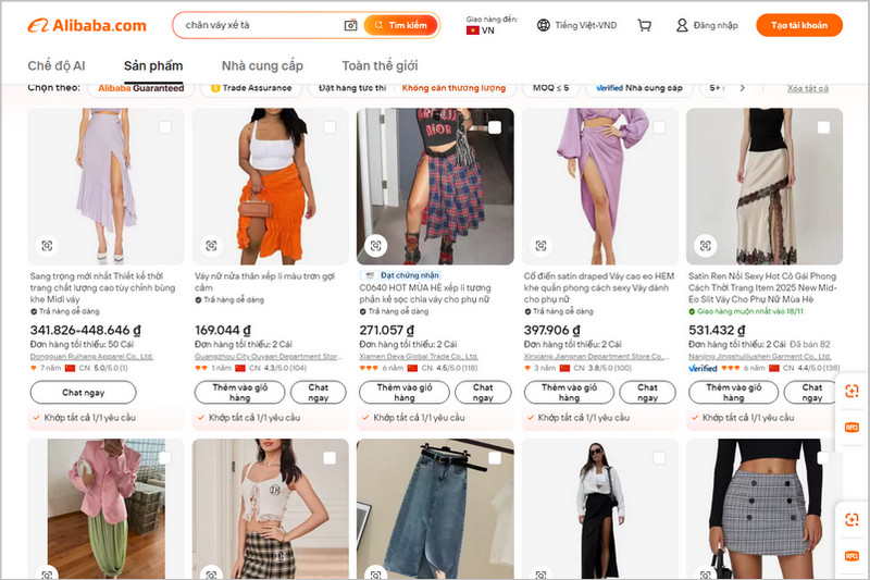 Tìm nguồn hàng tận xưởng qua Alibaba