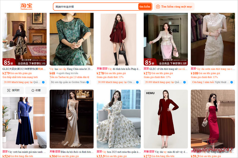 Gợi ý các link shop nhập đầm trung niên cao cấp Quảng Châu