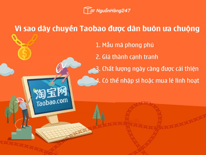 Vì sao dây chuyền Taobao được dân buôn ưa chuộng