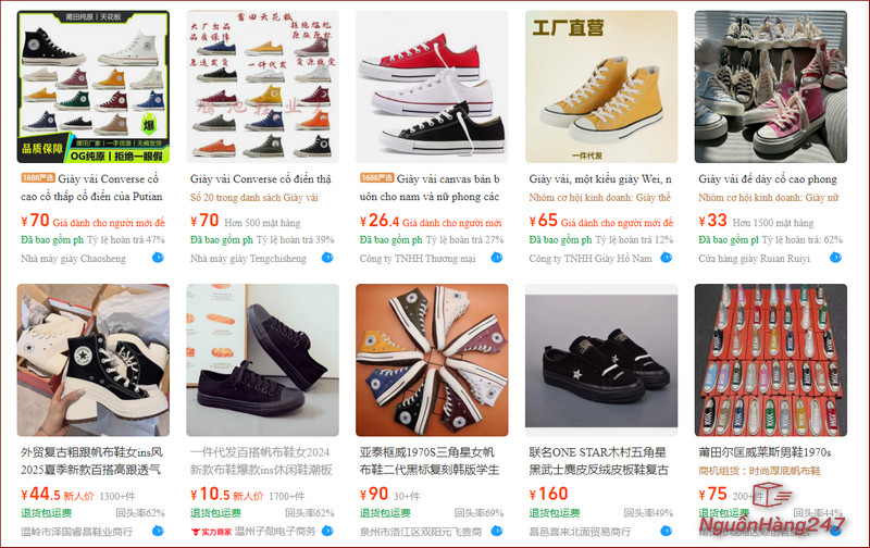 Địa chỉ mua giày Converse replica 1:1 uy tín, chất lượng