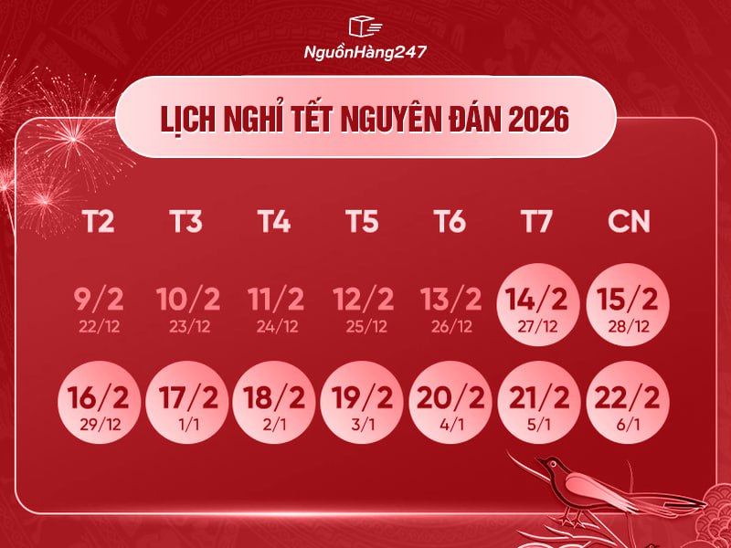 CHỐT lịch nghỉ Tết Nguyên Đán 2026
