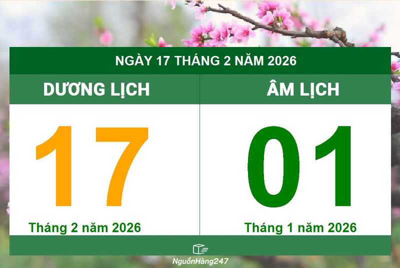Mùng 1 Tết âm lịch 2026 là ngày mấy dương lịch?