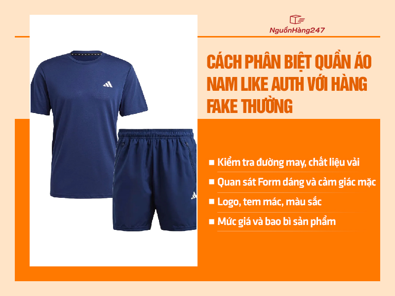 So sánh quần áo nam Like Auth với hàng Fake thường