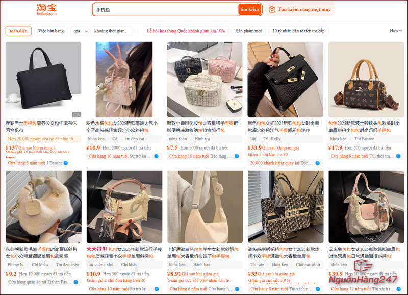 Gợi ý shop nhập túi xách trên Taobao mẫu đẹp, giá siêu rẻ