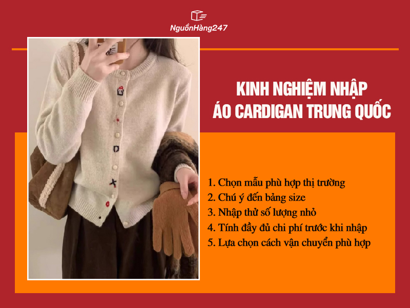 Kinh nghiệm nhập áo cardigan Trung Quốc về Việt Nam 
