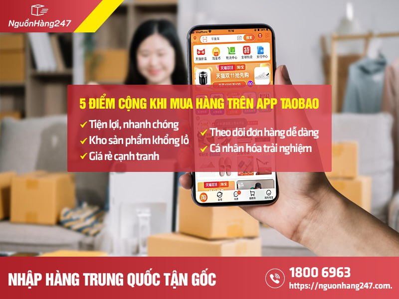 Thuận lợi khi mua hàng trên app taobao