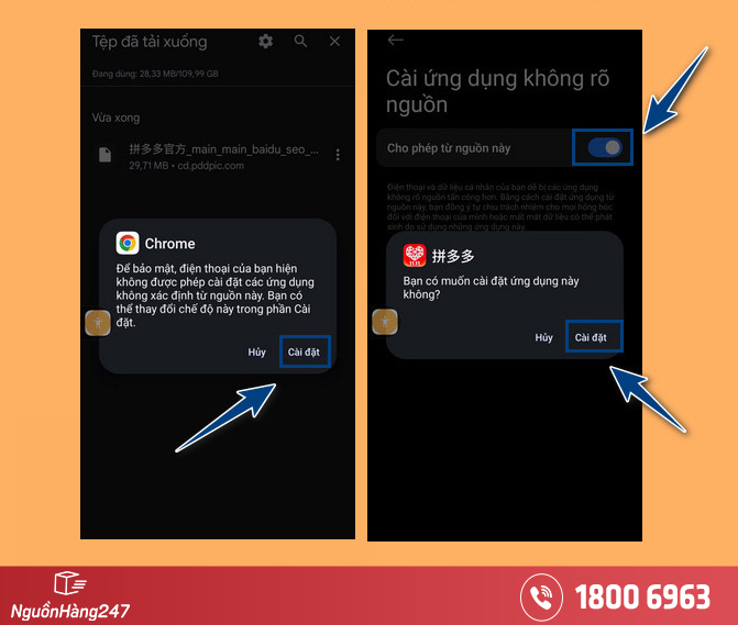 Tiếp tục cài đặt