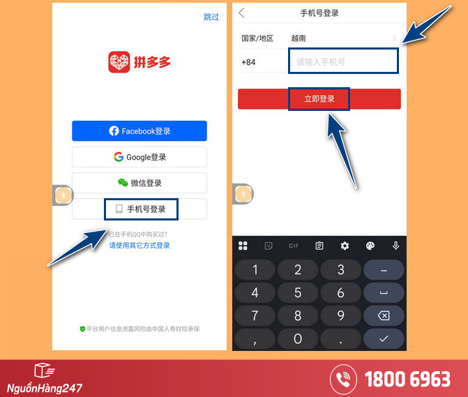 Đăng ký, đăng nhập bằng số điện thoại