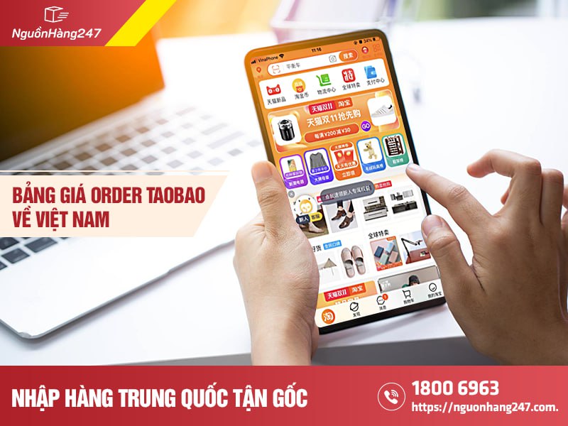 Bảng giá order Taobao về Việt Nam