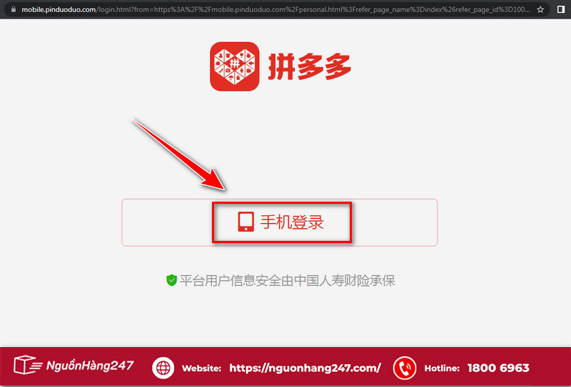 Nhấn ô đăng nhập bằng số điện thoại