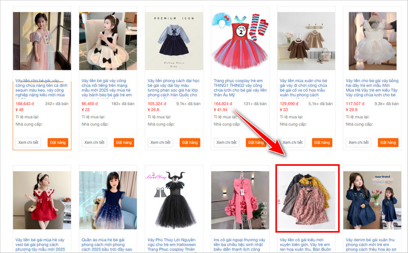 Nhấn vào sản phẩm