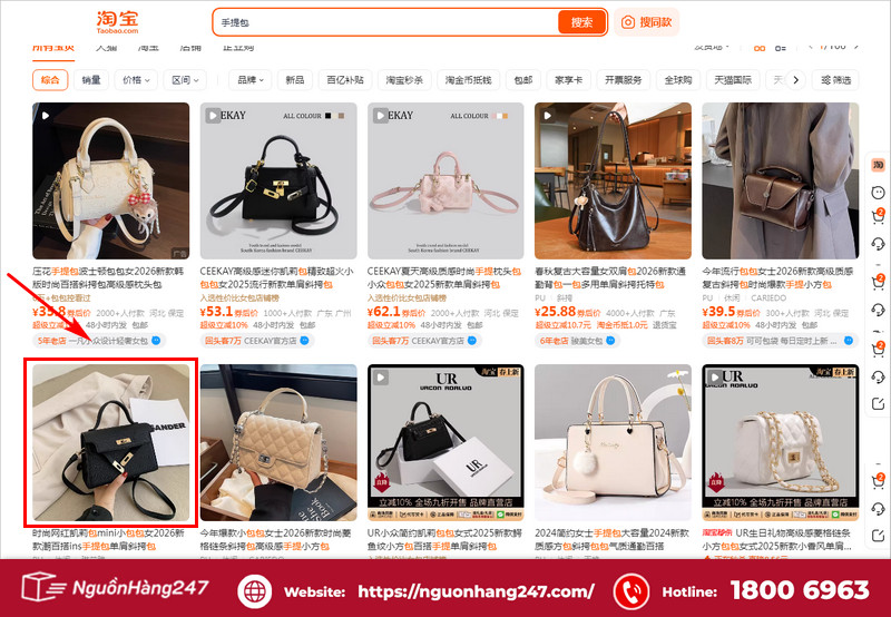 Click sản phẩm muốn mua