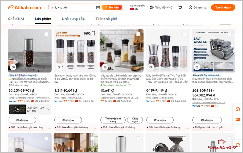 Nhập hàng trên Alibaba