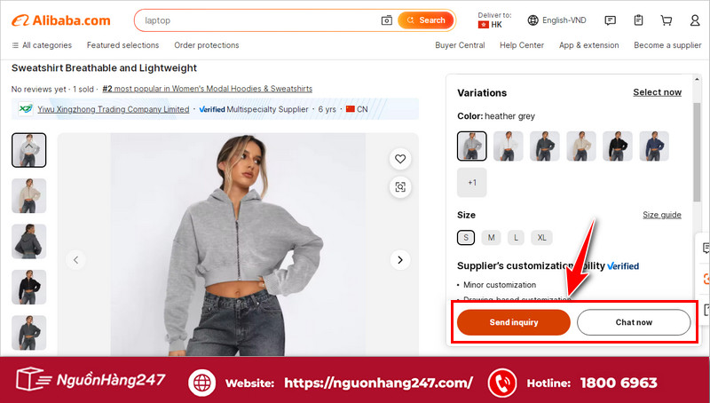 Nhắn tin cho nhà cung cấp