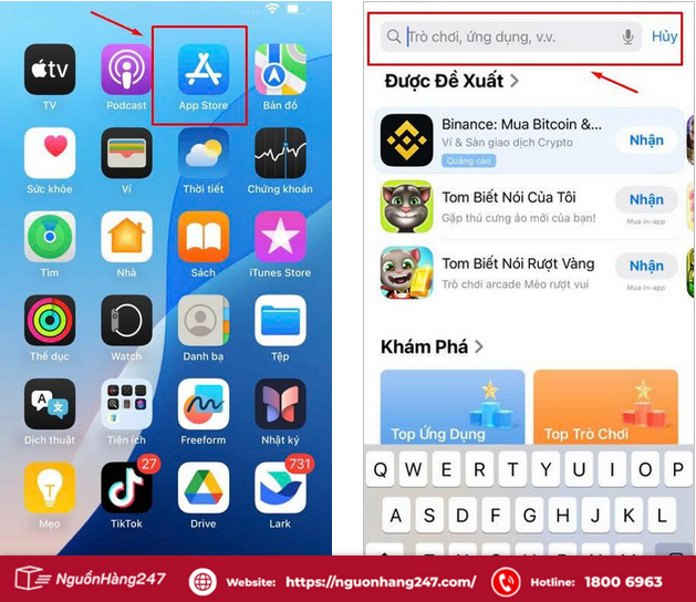 Truy cập vào cửa hàng iOS
