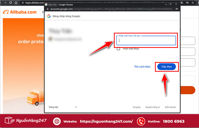 Nhập mật khẩu email