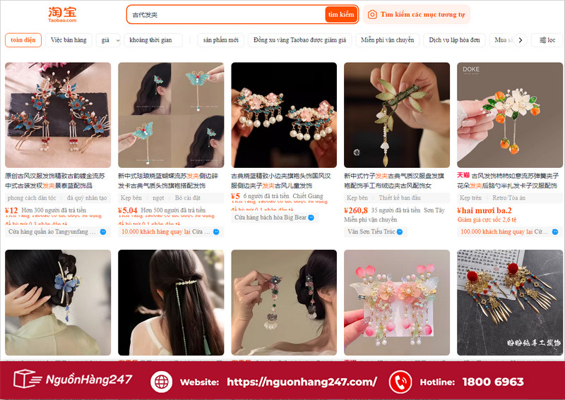 Gợi ý các shop order trâm cài tóc cổ trang Trung Quốc uy tín