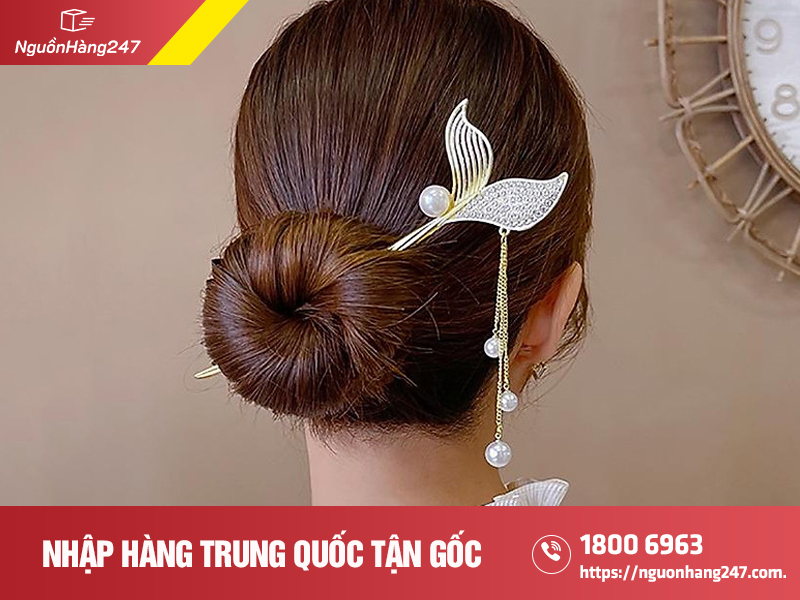 Trâm cài tóc cổ trang họa tiết đuôi cá