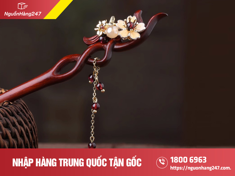 Trâm cài tóc cổ trang Trung Quốc dạng gỗ