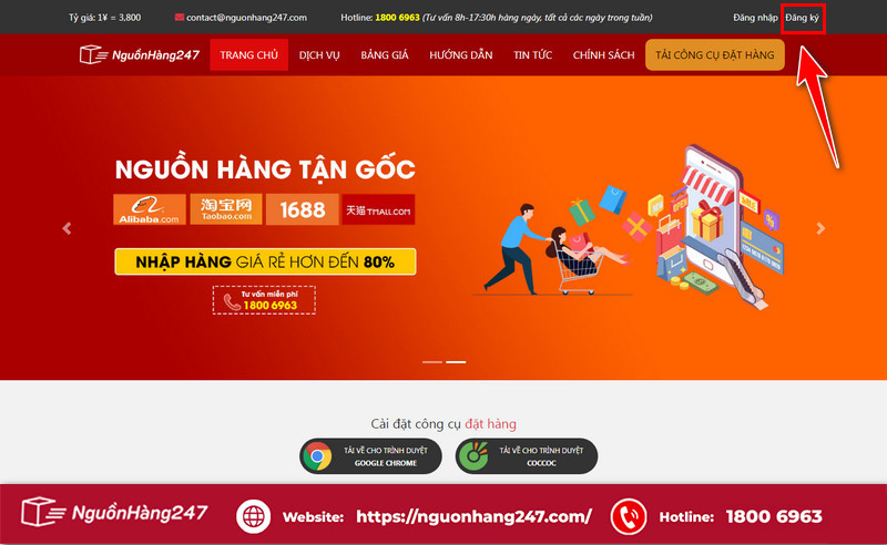 Tiến hành đăng ký